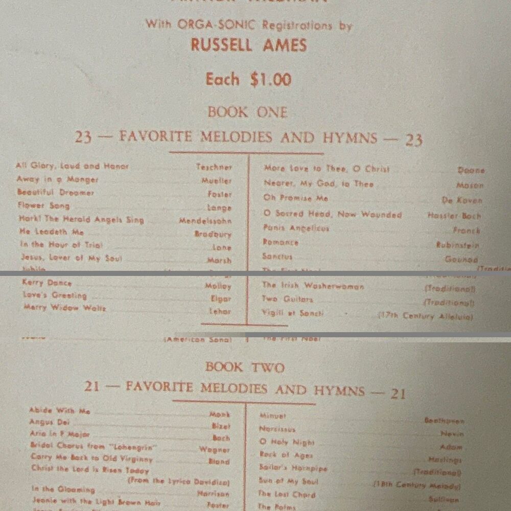 Vintage First Organ Pieces for Baldwin Orga-sonic Spinet Organ Hildegarde Sill - Picture 3 of 10